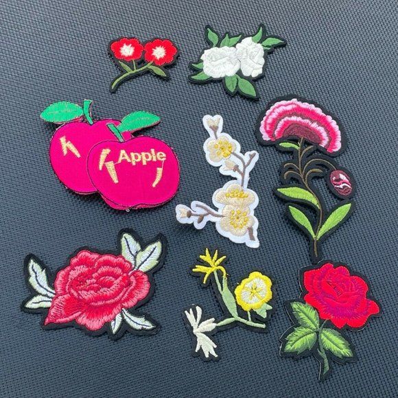 Lot of 8 patches Iron On applique Embroidery Patches Flowers Set of 8 patches - Picture 9 of 9